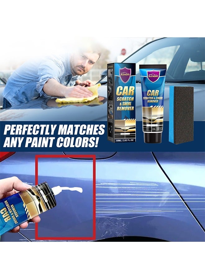 Car Scratch And Swirl Remover With Sponge, Car Scratch Repair Polish Remover For Deep Scratches, 60ML - Image 2